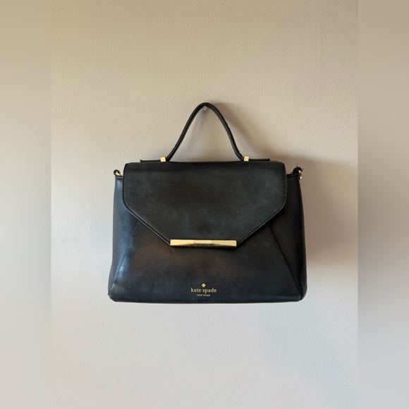 Kate Spade Women’s‎ Camden Palermo Black Leather Envelope Top Handle Bag - Picture 1 of 14